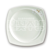 돌산 안개꽃(연청) 귀사각접시(7호~12호) 멜라민 그릇 접시