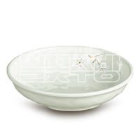 돌산 안개꽃(연청) 원형찬기(3.5인치~6.5인치) 멜라민 그릇 접시