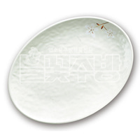 돌산 안개꽃(연청) 타원접시(9인치~14인치) 멜라민 그릇 접시
