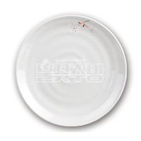 돌산 안개꽃(연마블) 원형접시(8인치~14인치) 멜라민 그릇 접시